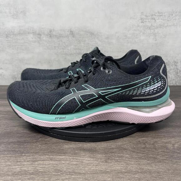 Asics Gel Cumulus 24 Womens 9.5 Running Shoes Pink Green Black Low Top Athletic - Picture 1 of 12